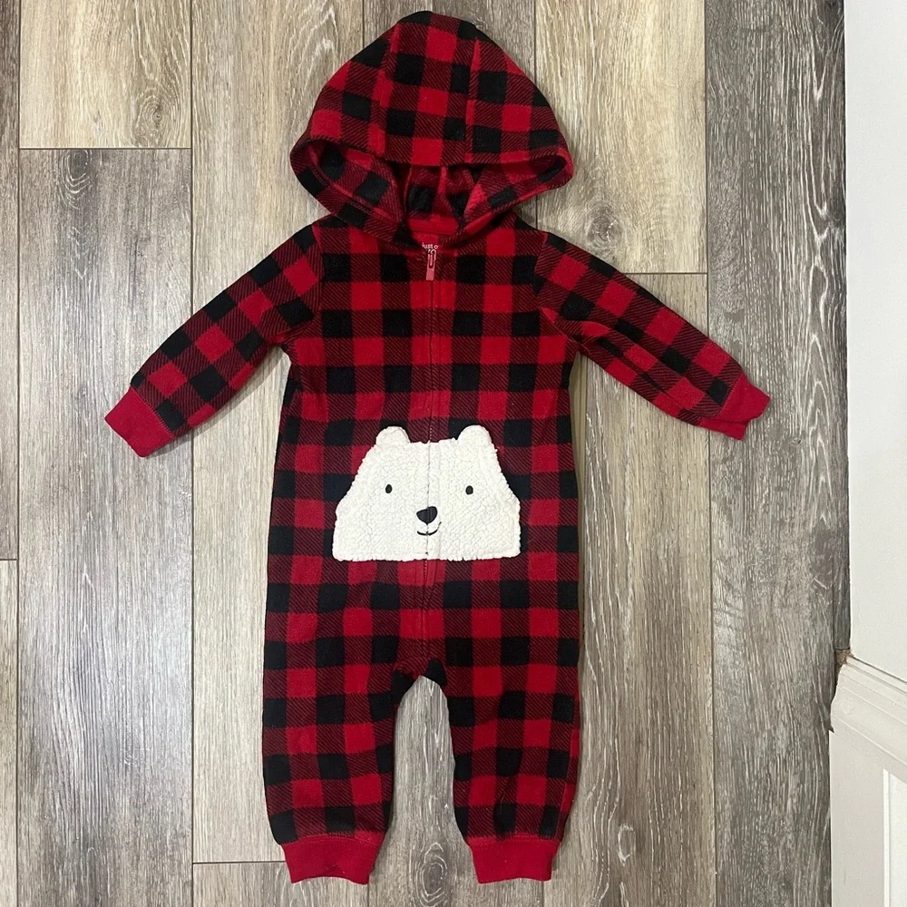 Carter's Baby Bear Buffalo Check Jumpsuit